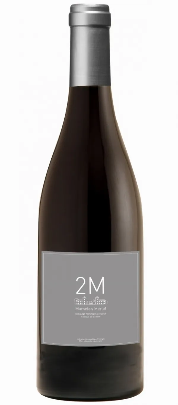 Bouteille de 2M Marselan-Merlot — DOMAINE PREIGNES LE NEUF, vin rouge