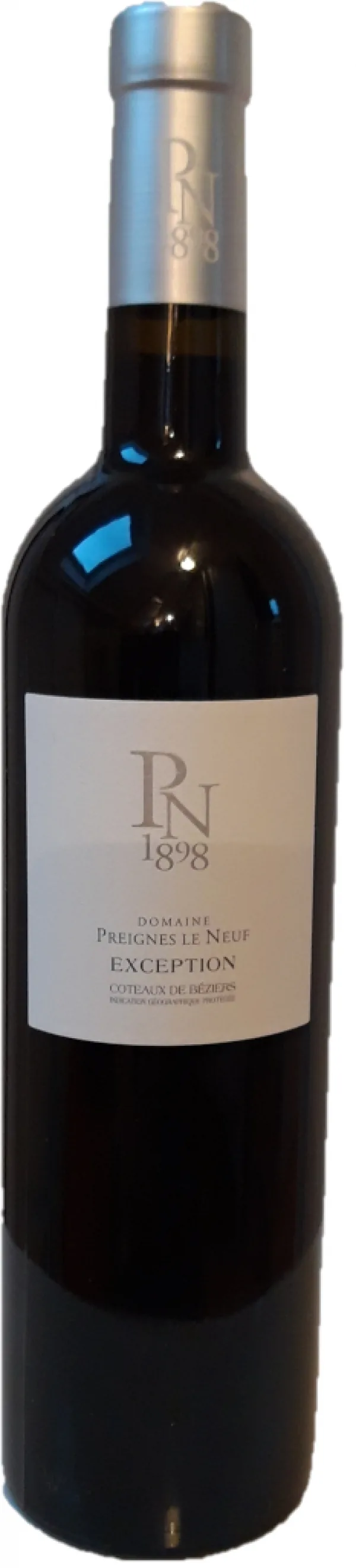 Bouteille de Exception (PN 1898) — DOMAINE PREIGNES LE NEUF, vin rouge