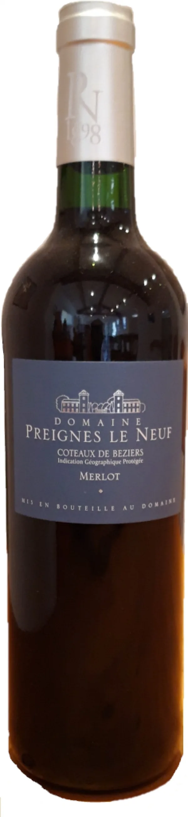Bouteille de Merlot — DOMAINE PREIGNES LE NEUF, vin rouge