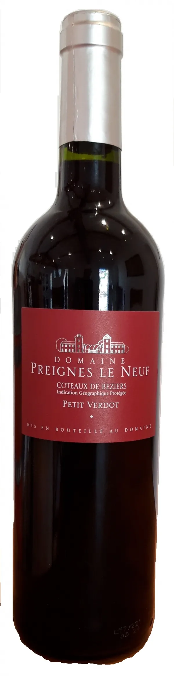 Bouteille de Petit Verdot — DOMAINE PREIGNES LE NEUF, vin rouge