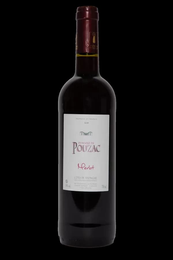 Bouteille de Merlot — DOMAINE DE POUZAC, vin rouge